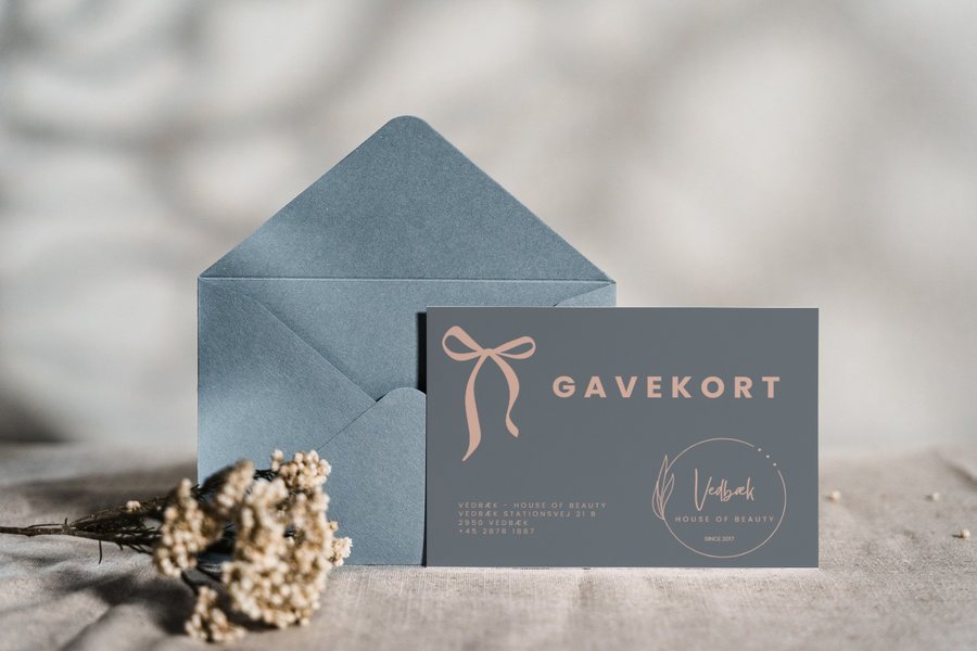 Gavekort fra Vedbæk House of Beauty med kuvert